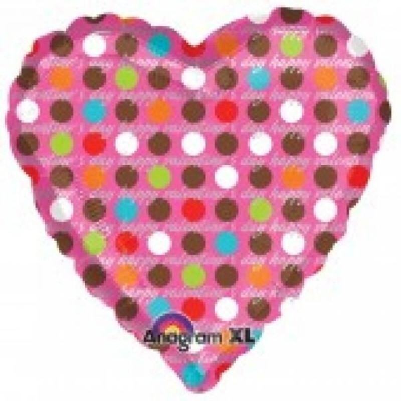 Μπαλόνι Φοιλ 18 Καρδια/HEART Valentines Polka Dots