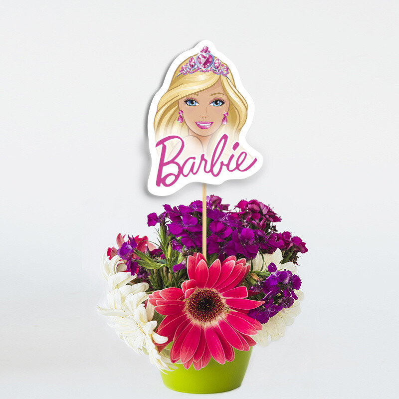 Τοππερ Διακοσμητικό Barbie χάρτινο για το τραπέζι/ 20cm
