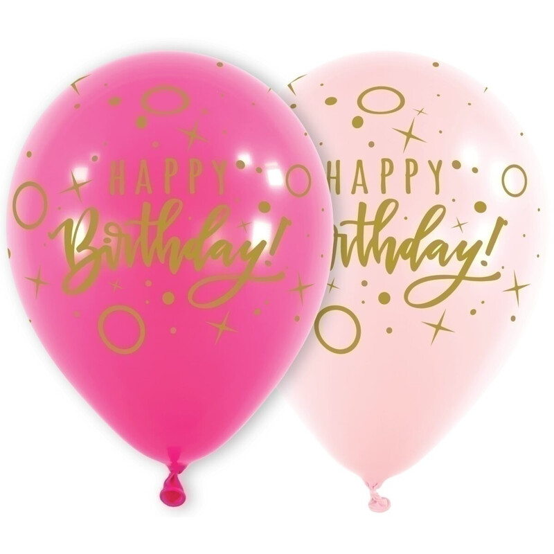 Μπαλόνια Λάτεξ 11 Birthday Dots & Sparkle Ροζ & Φούξια / 25 τμχ