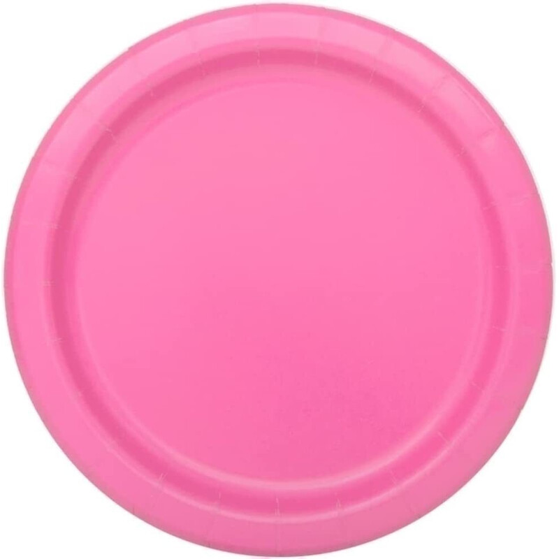 Πιάτα Χάρτινα Γλυκού Hot Pink Ροζ 18εκ / 8 τεμ