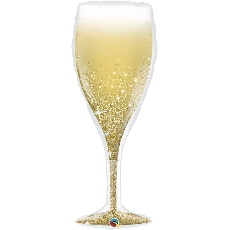 Μπαλόνι Φοιλ Σχήμα Ποτήρι Golden Bubbly Wine Glass / 99 εκ