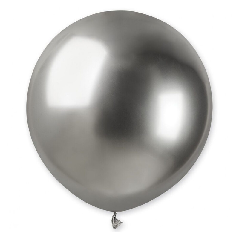 Μπαλόνια Λάτεξ 19 Shiny Silver - Ασημί / 3 pcs