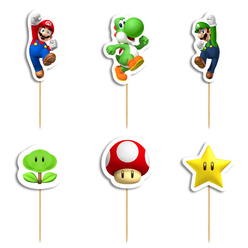 Cupcake toppers Super Mario 10cm / 8τμχ