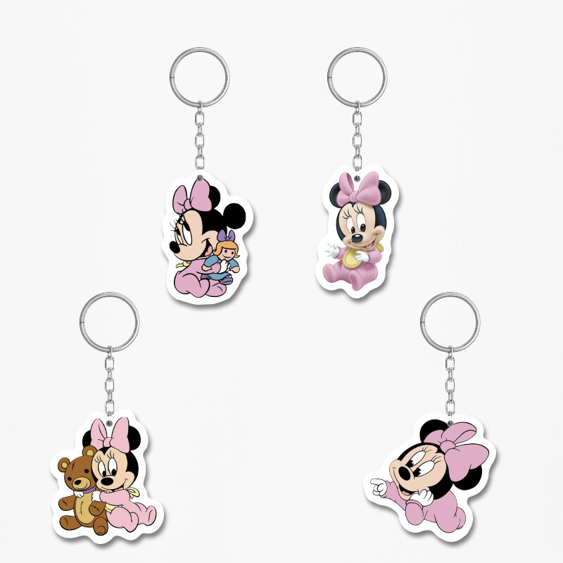 Ξύλινα Μπρελόκ Baby Minnie 5cm/ 4τμχ