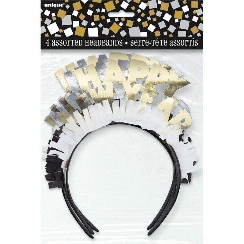 Τιάρα Χρυσό & Ασημί  Happy New Year / 4 τεμ.