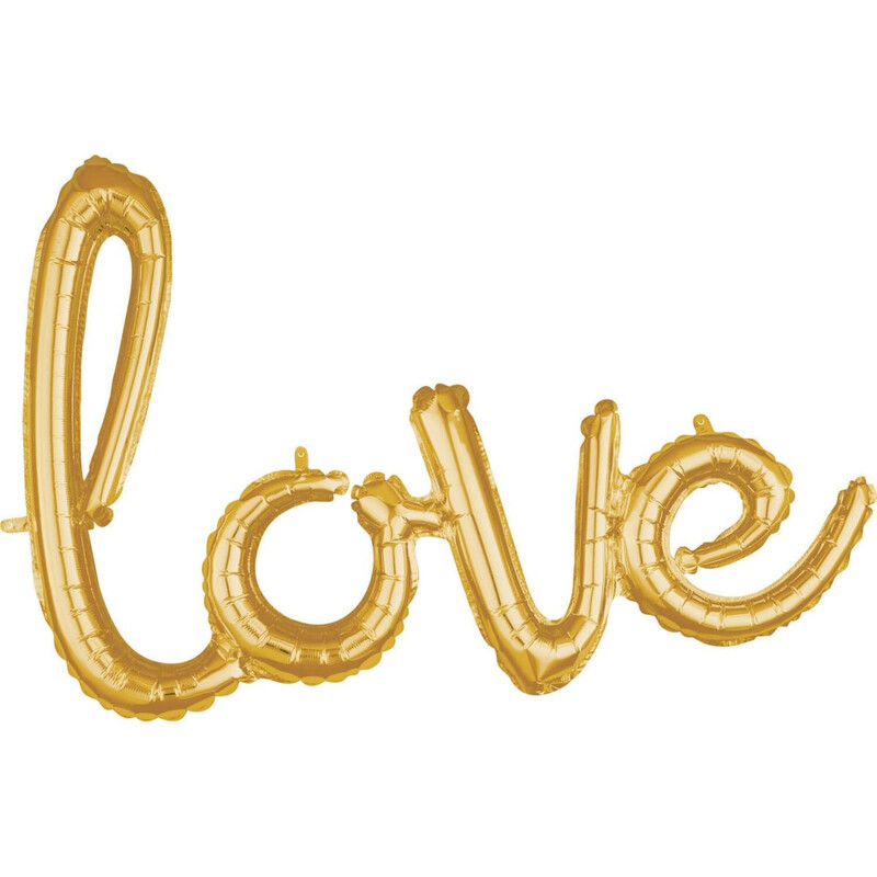 Μπαλόνι Φοιλ Script Phrase `Love` Χρυσό 78 x 53 εκ