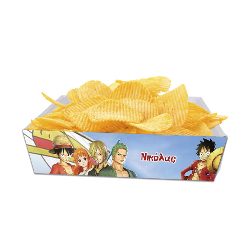 Κουτάκια για πατατάκια One Piece με όνομα 8τμχ/ 15cmx10cmx4cm