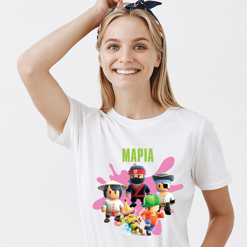 Γυναικείο T-shirt Stumble Guys για την Μαμά με όνομα