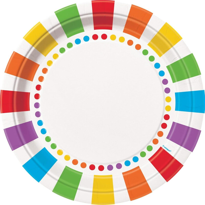 Πιάτα Χάρτινα Rainbow Eco-Friendly 23εκ  / 8 τεμ.