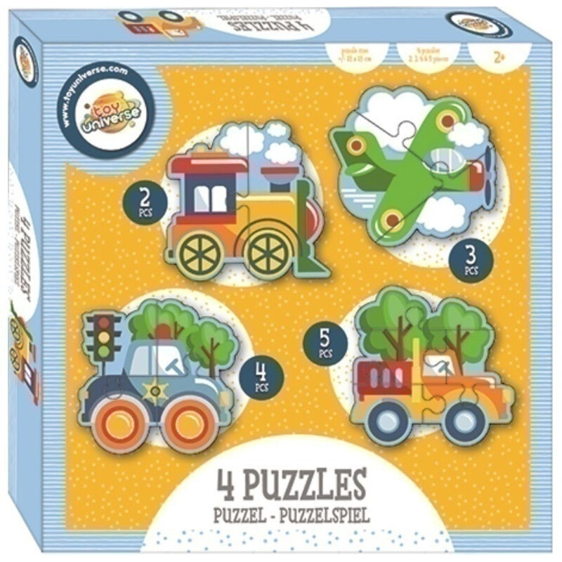 Παιδικό Puzzle εκμάθησης Σετ 4 σε 1 On the road για παιδιά 2+ ετών/14τμχ