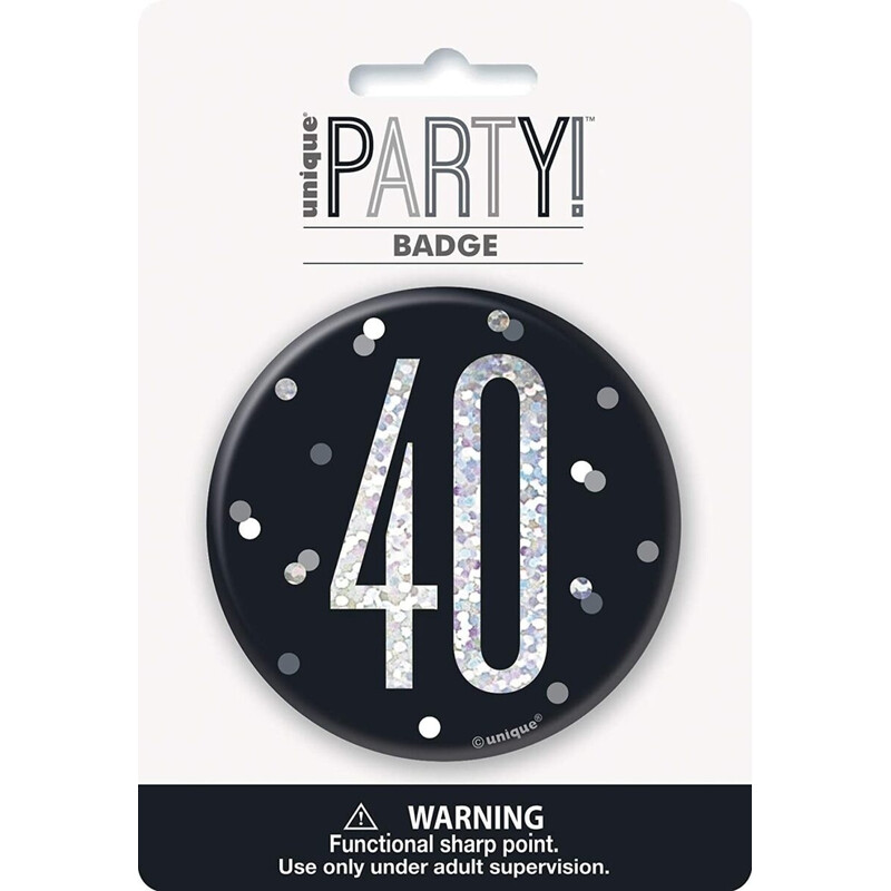 Κονκάρδα Glitz Black & Silver Birthday 40