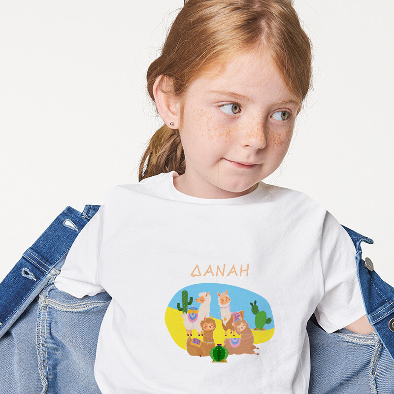 Παιδικό T-shirt Λάμα για κορίτσι με όνομα
