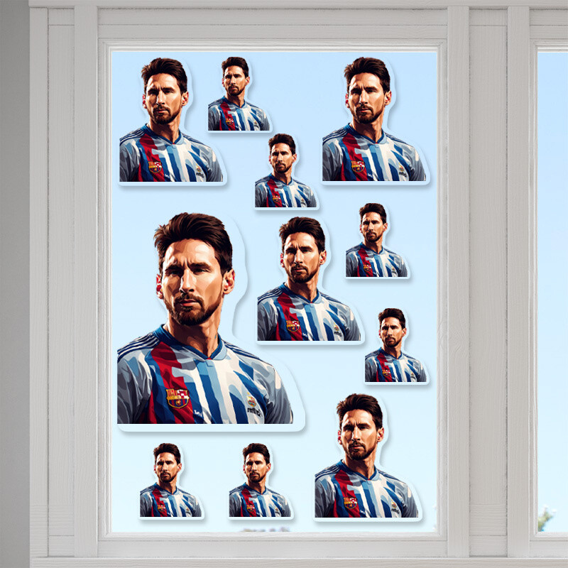 Αυτοκόλλητα τζαμιού Messi /10 τμχ
