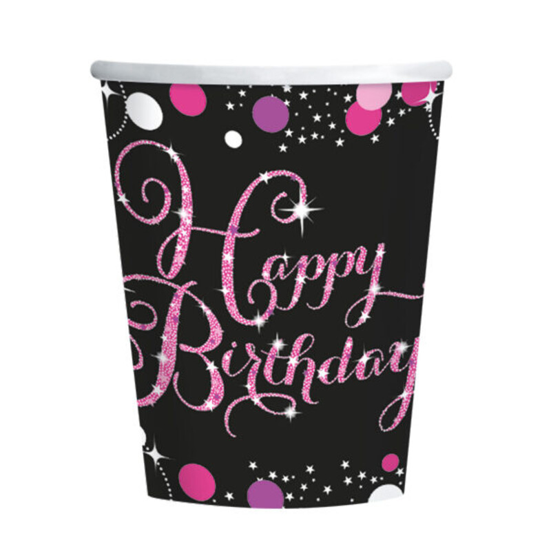 Ποτήρια χαρτ. 250ml Happy Birthday Sparkling Celebrations  /8 τεμ