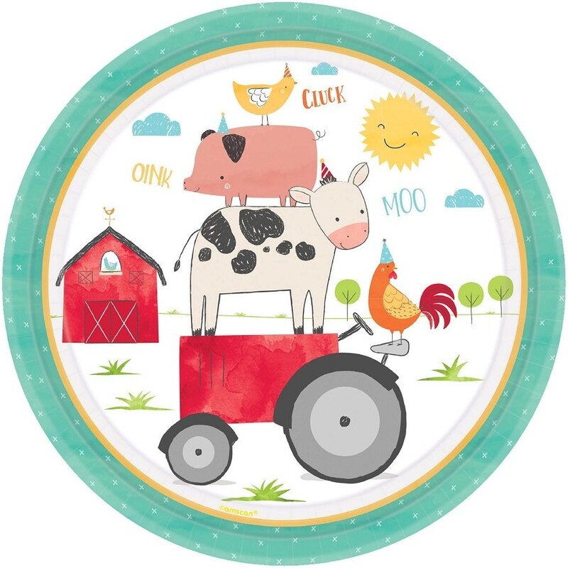 Πιάτα χαρτ. φαγητού Ζωάκια Φάρμας/ Barnyard  / 8 τεμ