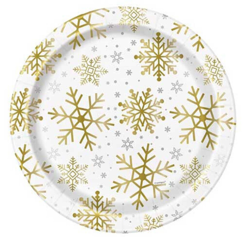 Χάρτινα Πιάτα Φαγητού Snowflakes/Frozen/χιονονιφαδες /8 τεμ