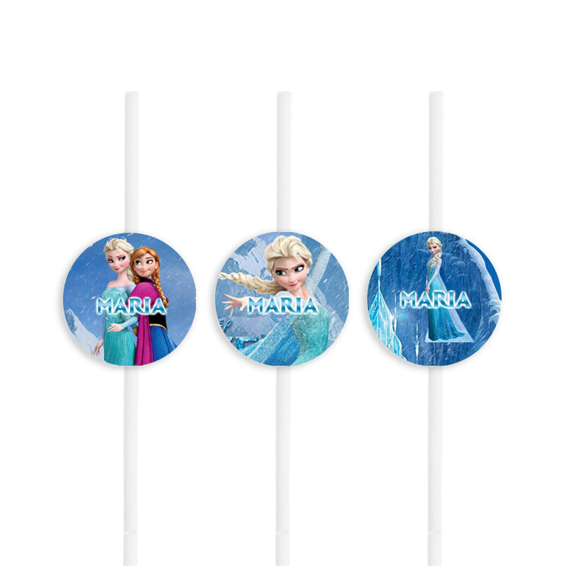 Χάρτινα καλαμάκια με όνομα Frozen / 8τμχ