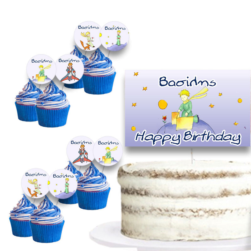 Διακόσμηση τούρτας Μικρός Πρίγκιπας & cupcake toppers