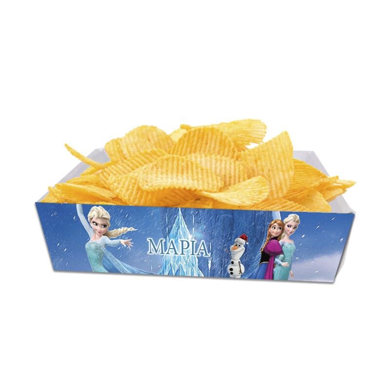 Κουτάκια για πατατάκια Frozen με όνομα 8τμχ/ 15cmx10cmx4cm