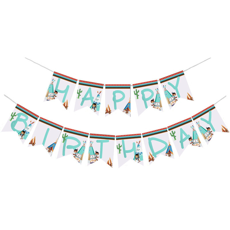 Γιρλάντα Γράμματα Ινδιάνος Happy Birthday