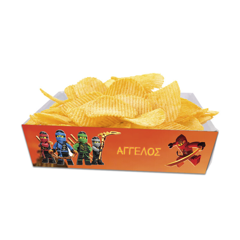 Κουτάκια για πατατάκια Ninjago με όνομα 8τμχ/ 15cmx10cmx4cm