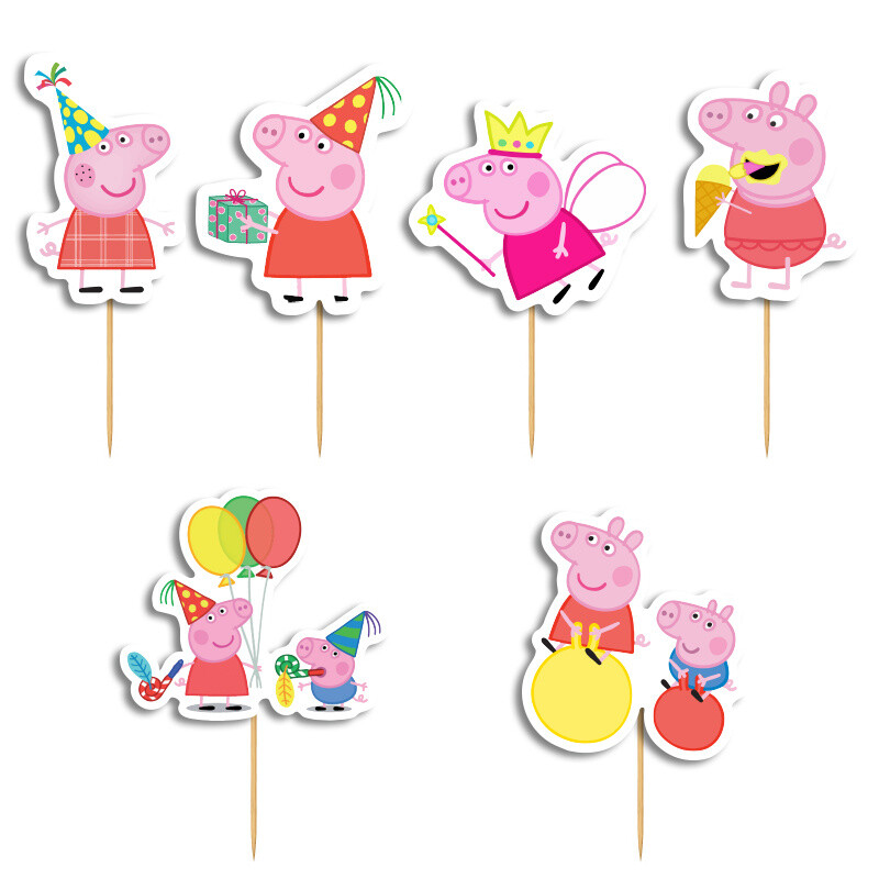 Cupcake toppers Peppa 10cm / 8τμχ