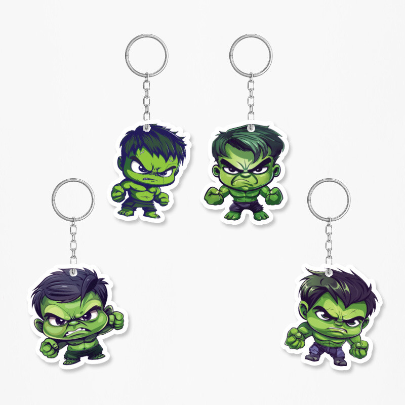 Ξύλινα Μπρελόκ Baby Hulk 5cm/ 4τμχ