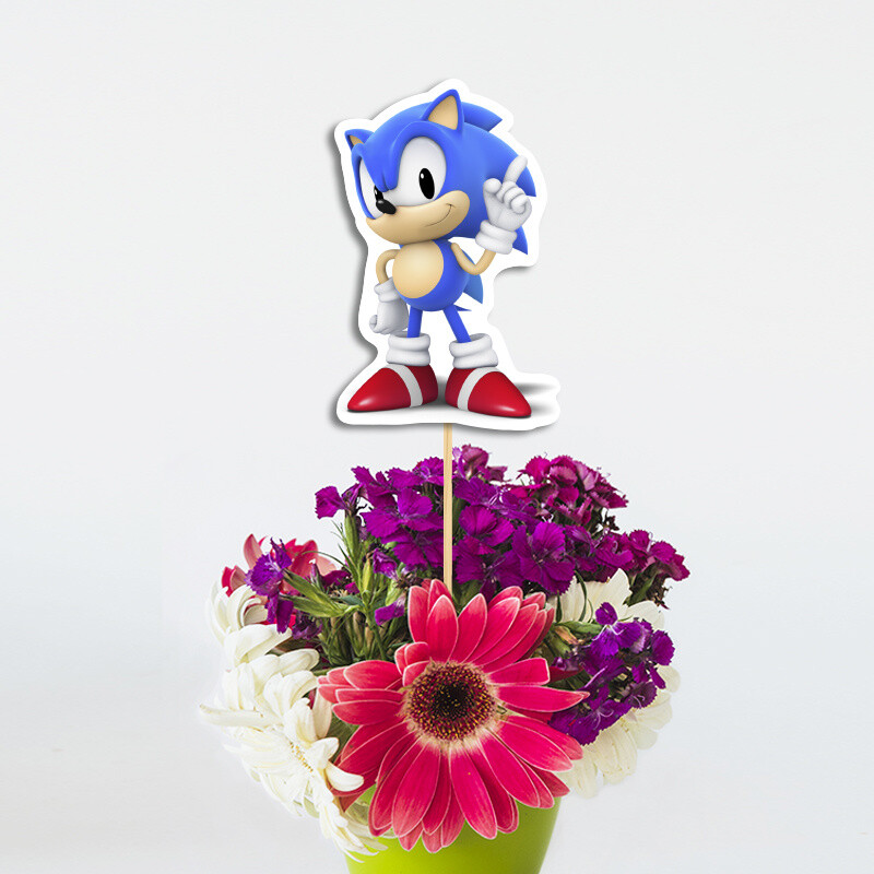 Διακοσμητικό Τοππερ Sonic χάρτινο για τον Μπουφέ/ 20cm