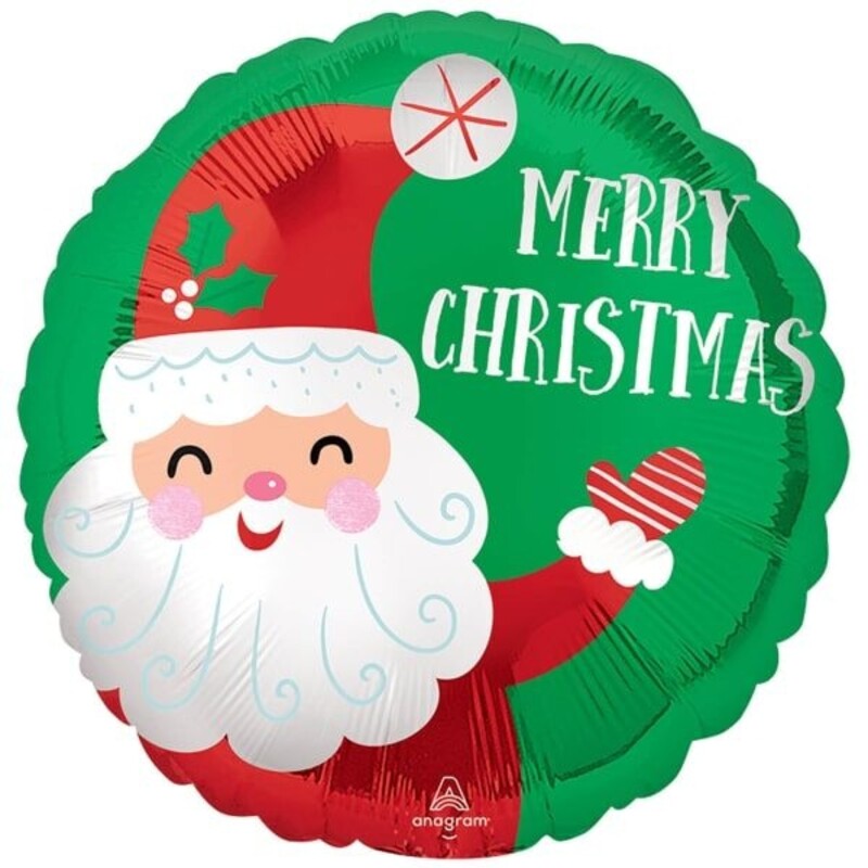 Μπαλόνι Φοιλ 17 Merry Christmas Satin Santa in Chimney / 43 εκ - Άγιος Βασίλης