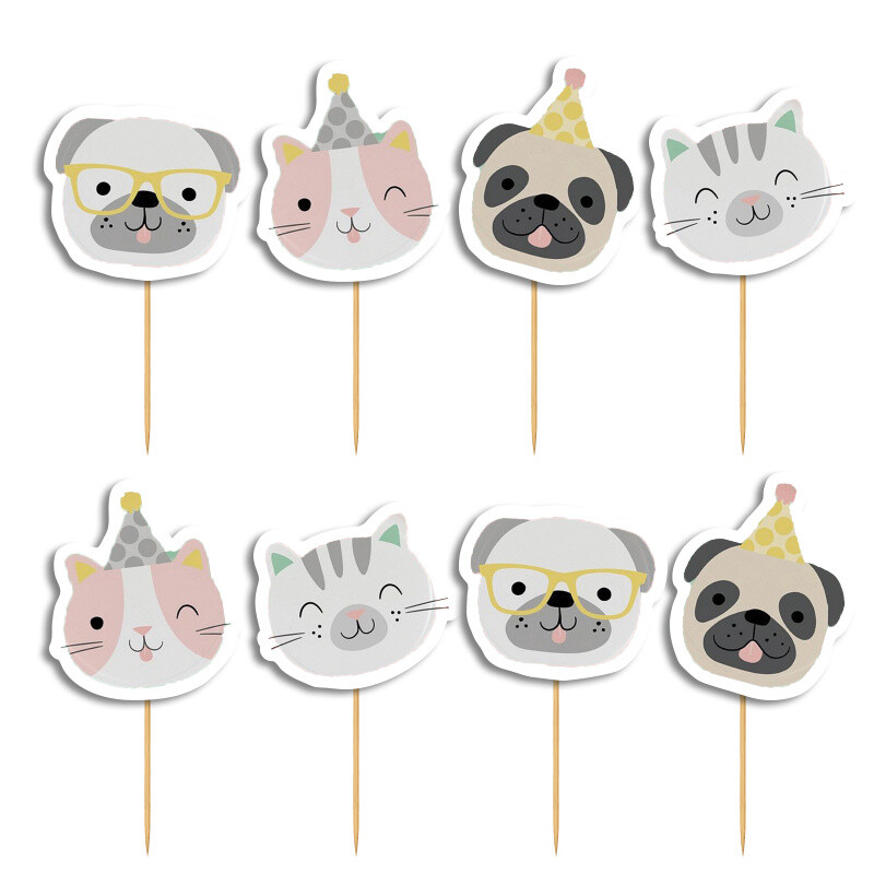 Cupcake toppers Hello Pets 10cm / 8τμχ