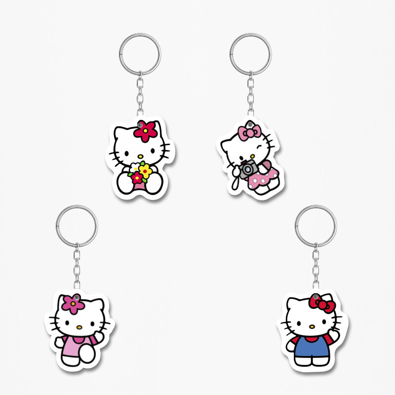 Ξύλινα Μπρελόκ Hello Kitty 5cm/ 4τμχ