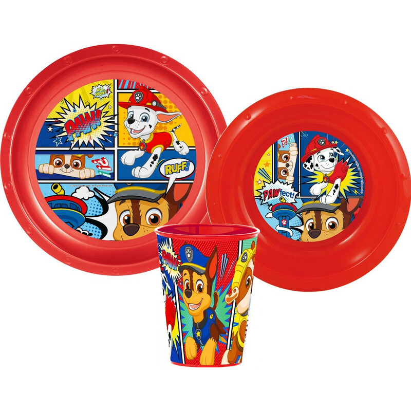 Σετ Φαγητού Paw Patrol σε κόκκινο χρώμα 3τμχ για 2+ μηνών