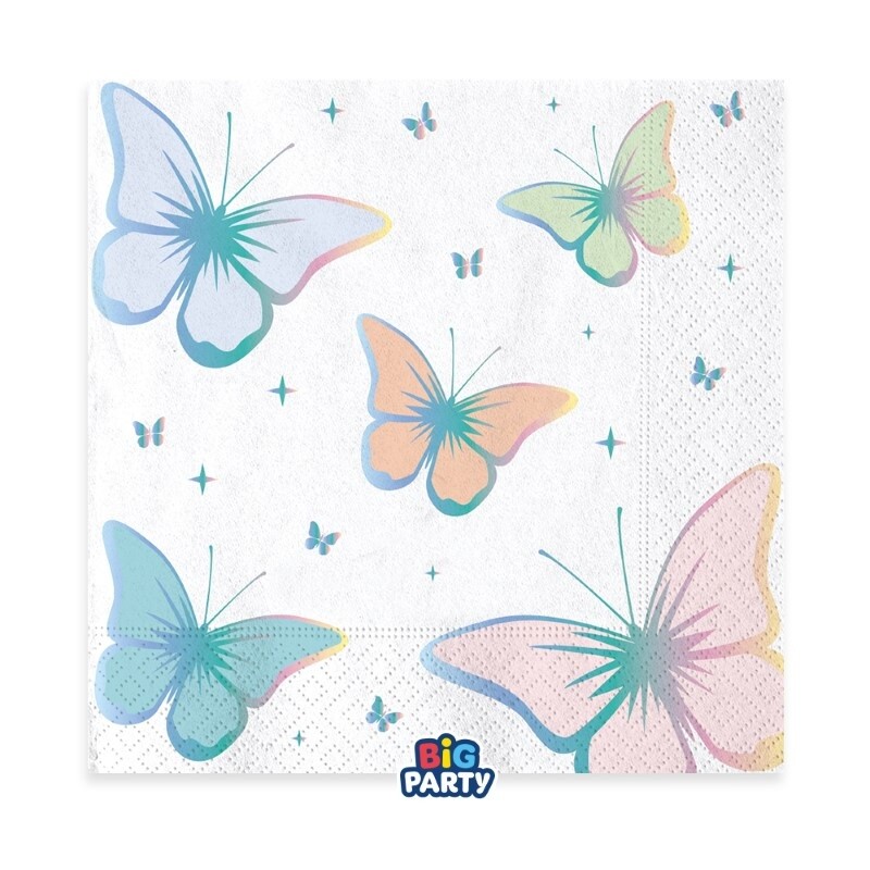 Χαρτοπετσέτες φαγητού 33εκ Πεταλούδες /Butterfly 16 τεμ