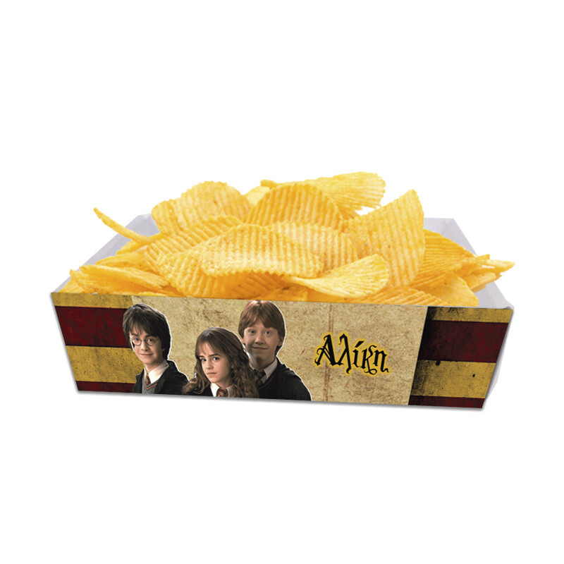 Κουτάκια για πατατάκια Harry Potter με όνομα 8τμχ/ 15cmx10cmx4cm