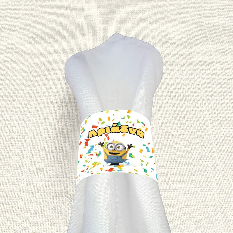 Δαχτυλίδι πετσέτας χάρτινο με όνομα Minions