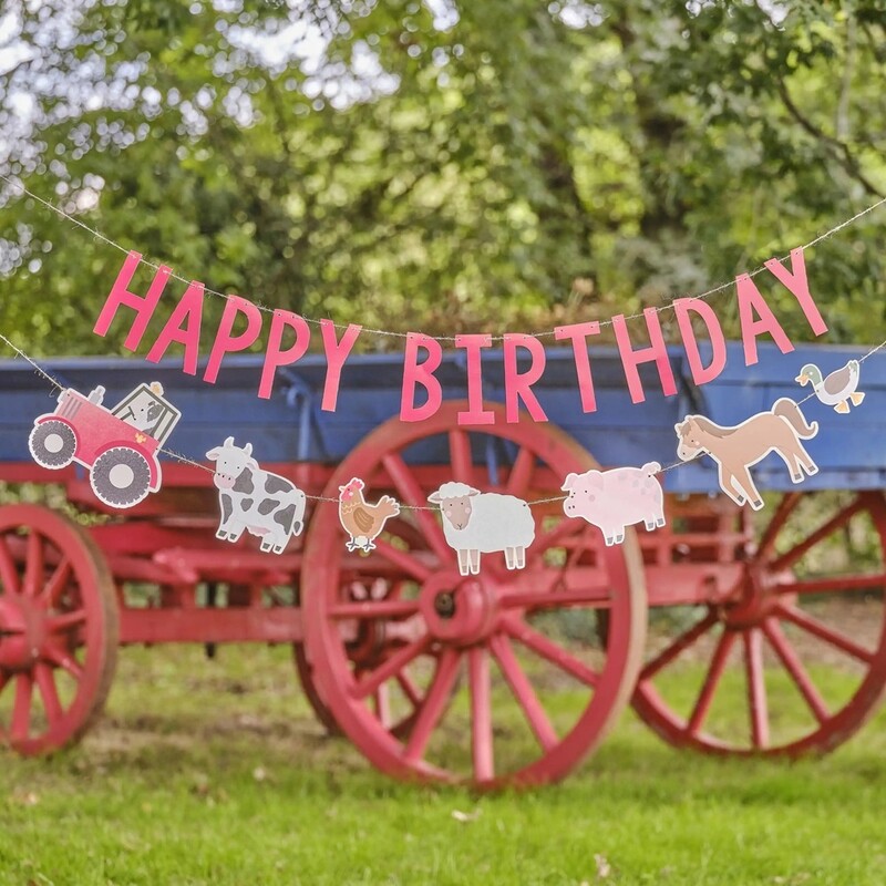 Γιρλάντα Γράμματα Happy Birthday  ζωάκια Φάρμας/Barnyard 2 μ.