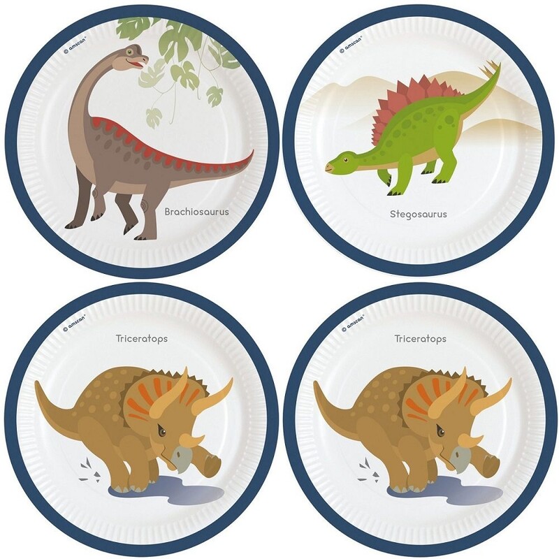 Πιάτα χαρτ. φαγητού 23εκ Happy Dinosaur /ΔΕΙΝΟΣΑΥΡΟΣ 8 τεμ