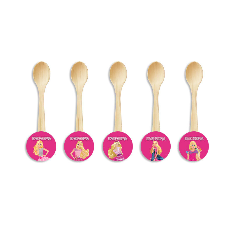 Ξύλινα Κουταλάκια με όνομα Barbie / 8τμχ