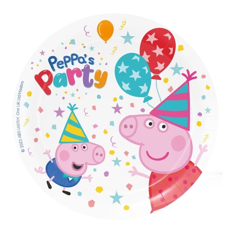Πιάτα Χάρτ.  18εκ. Peppa Pig  Party / 8 τεμ.