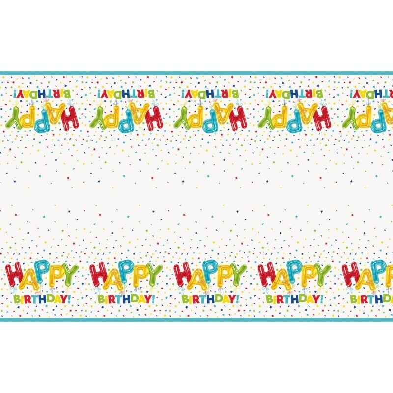 Τραπεζομάντηλο Πλαστικό Happy Balloon Birthday / 137 x 213 εκ