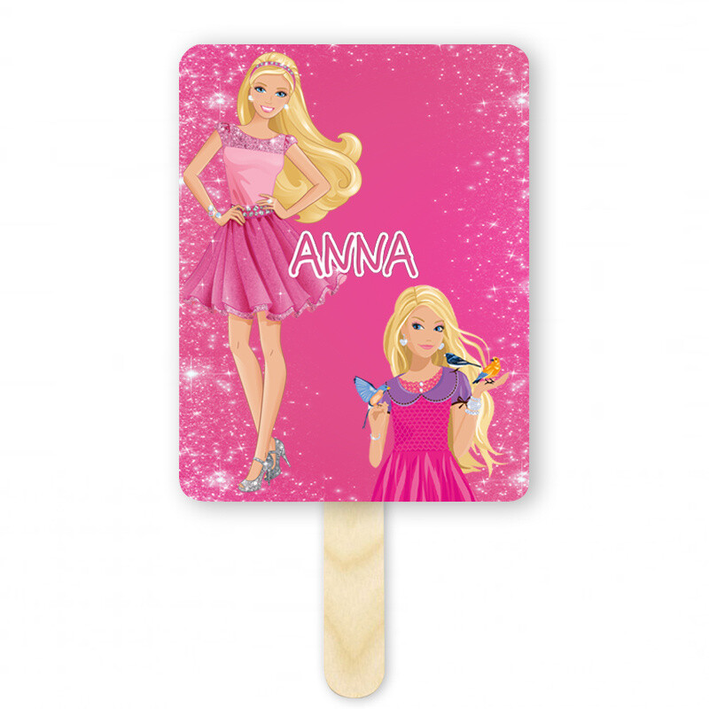 Βεντάλια Χάρτινη με όνομα Barbie ορθογώνια