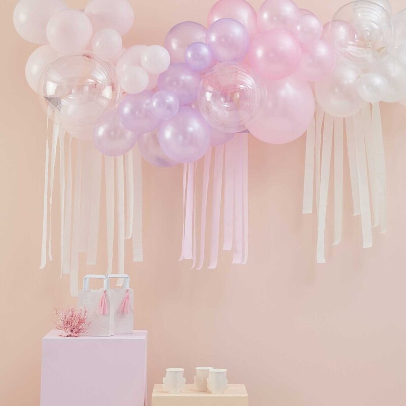 Κιτ με Μπαλόνια για Αψίδα Organic DIY Pastel - Pearl & Ivory