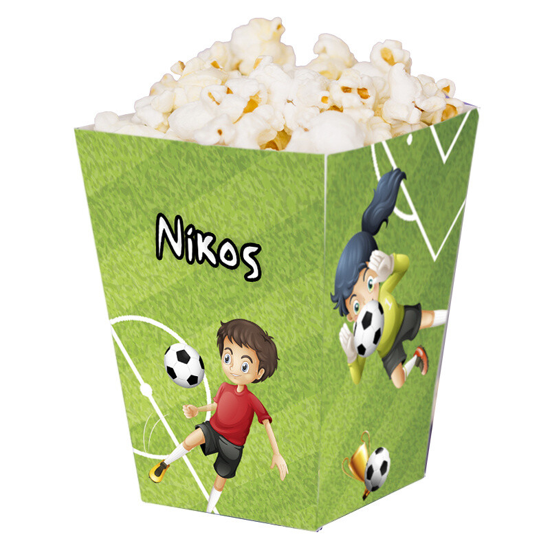 Κουτί Pop Corn με όνομα Ποδόσφαιρο 15cmx9cmx9cm