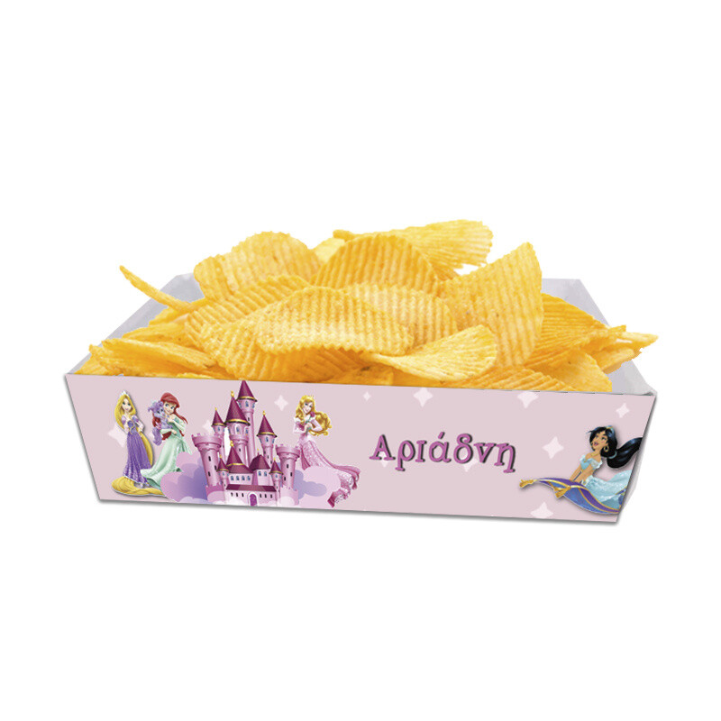 Κουτάκια για πατατάκια Πριγκίπισσες Disney με όνομα 8τμχ/ 15cmx10cmx4cm