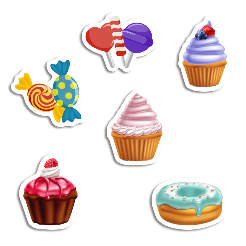 Αυτοκόλλητα Sweet Shop 10cm / 8τμχ