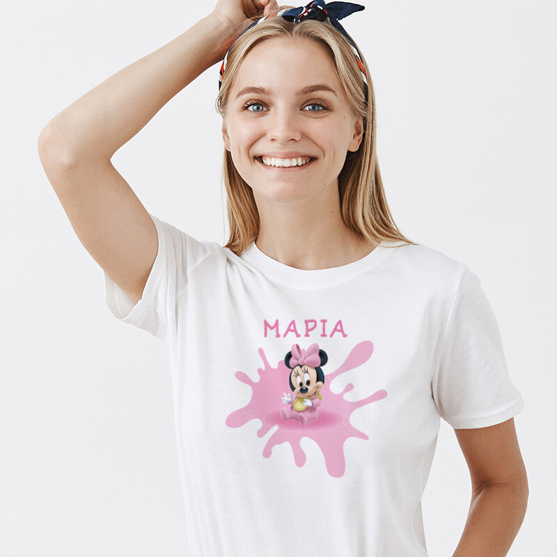 Γυναικείο T-shirt Baby Minnie για την Μαμά με όνομα