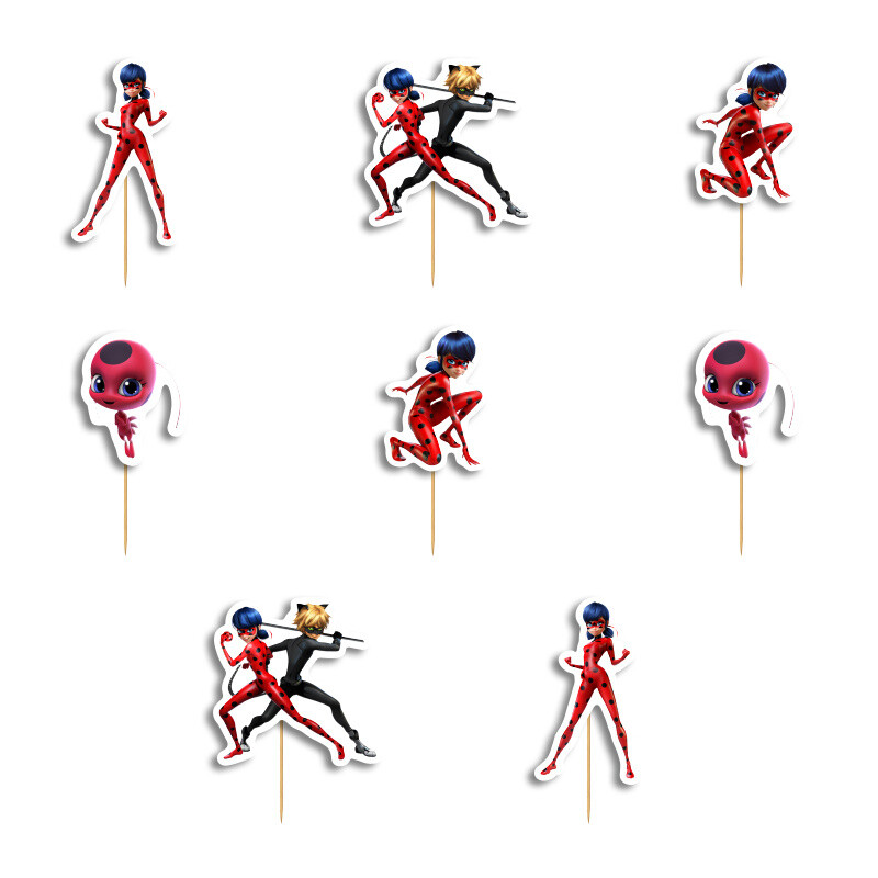 Οδοντογλυφίδες Miraculous LadyBug 5cm / 12τμχ