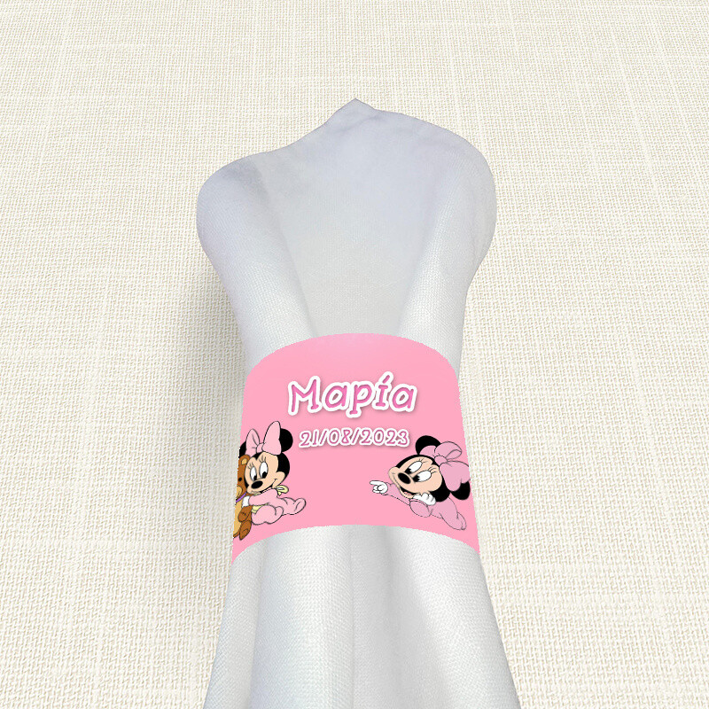 Δαχτυλίδι πετσέτας χάρτινο με όνομα Baby Minnie