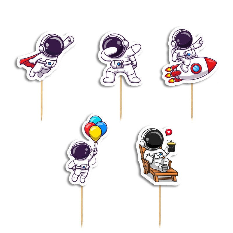 Cupcake toppers Διάστημα 10cm / 8τμχ
