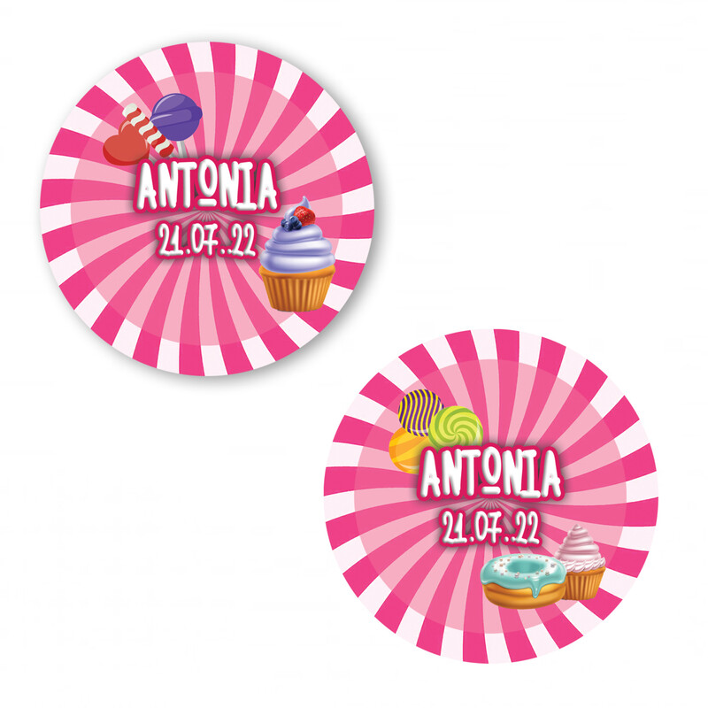 Αυτοκόλλητα με όνομα Sweet Shop / 2τμχ